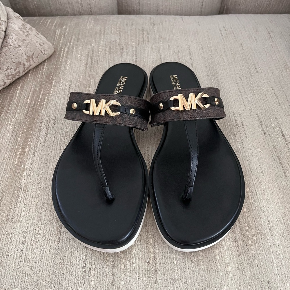 Black and brown Michael Kors sandals